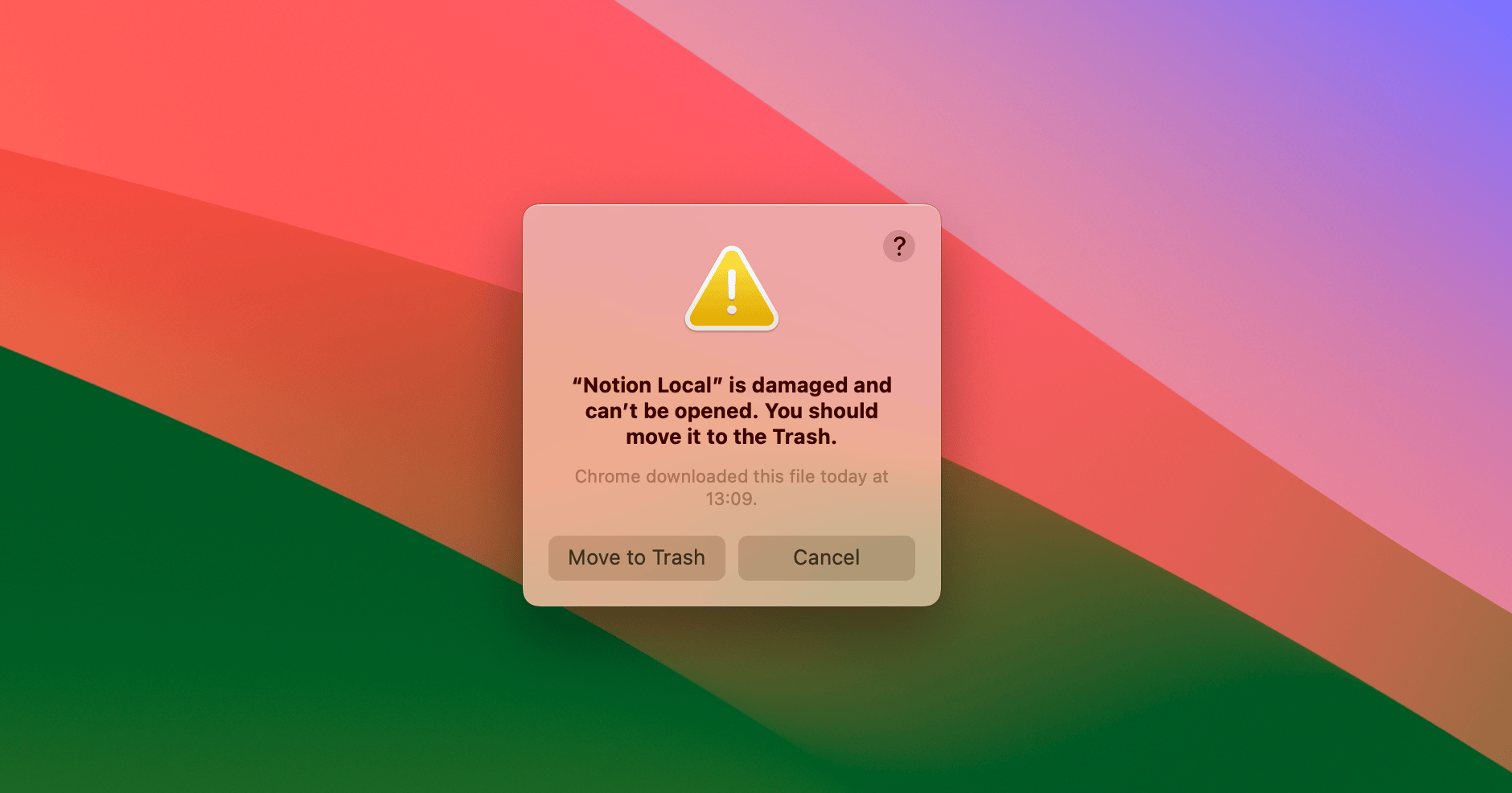 macOS Sonoma Gatekeeper warning: The app is damaged